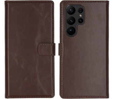 Selencia Echt Lederen Bookcase Samsung Galaxy S23 Ultra - Bruin