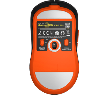 Hator HATOR Quasar 2 PRO Wireless, black/orange Gaming Mouse - Kailh GM X White Sword Switches PixArt PAW3395 (HTM560BO)