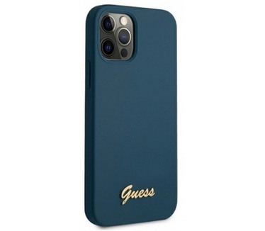 Guess Silicone Back Case - Apple iPhone 12 Pro Max (6.7") - Blauw Blauw