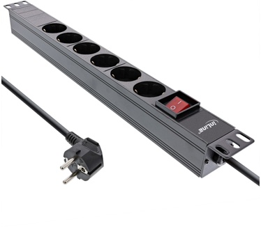 InLine 19" Socket strip, 6-way protective contact, with switch