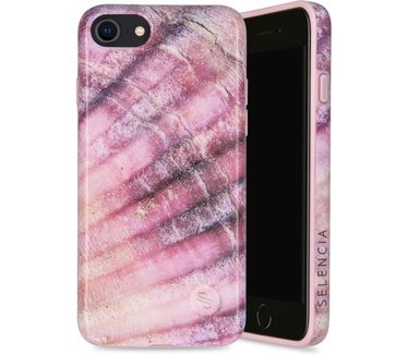 Selencia Aurora Fashion Backcover iPhone SE (2022 / 2020) / 8 / 7 - Duurzaam hoesje - 100% gerecycled - Ocean Shell Purple
