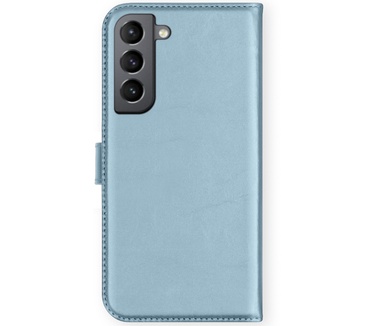 Selencia Echt Lederen Bookcase Samsung Galaxy S21 FE - Lichtblauw