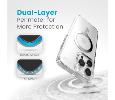 Speck Presidio Clear + ClickLock Apple iPhone 15 Pro Max Clear - with Microban