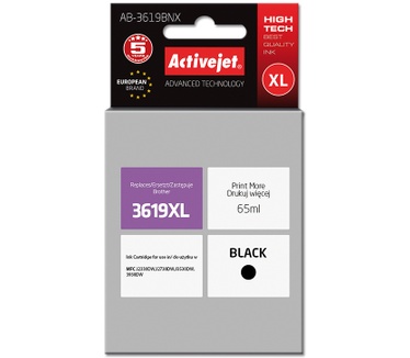 Activejet Activejet AB-3619BNX inkt (vervangt Brother LC3619Bk; Supreme; 65 ml; zwart)