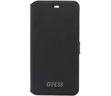 Guess Saffiano PU Leather BookCase - iPhone 7 Plus (5.5") - Black Zwart