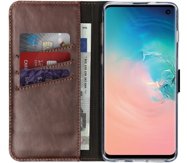 Selencia Echt Lederen Bookcase Samsung Galaxy S10