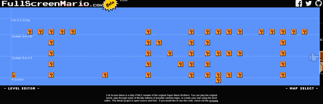 Full Screen Mario level editor