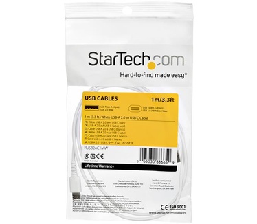 Startech.com USB 2.0 naar USB-C kabel 1m wit