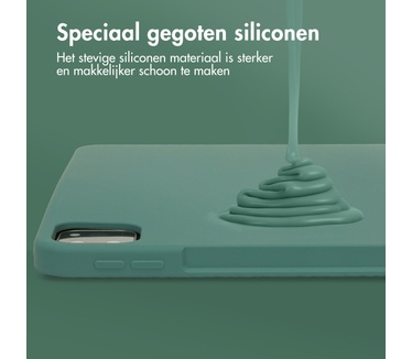 Accezz Liquid Silicone Backcover met penhouder iPad Pro 12.9 (2020 - 2022) - Donkergroen