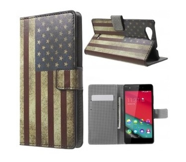 qMust Wiko Pulp 4G Wallet Case - hoesje met stand - USA