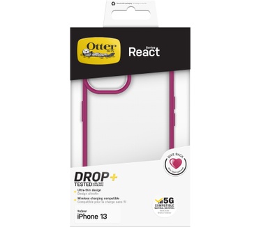 Otterbox OtterBox React-hoesje voor iPhone 13, schokbestendig, valbestendig, ultradun, beschermende, getest volgens militaire standaard, Party Pink