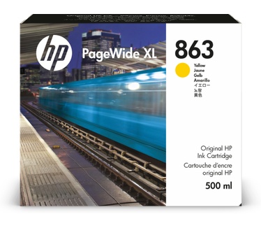 HP 863 500 ml inktcartridge voor PageWide XL, geel
