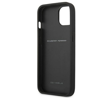 Ferrari Heritage Leather Back Case iPhone 13 Mini (5.4") - Zwart Zwart