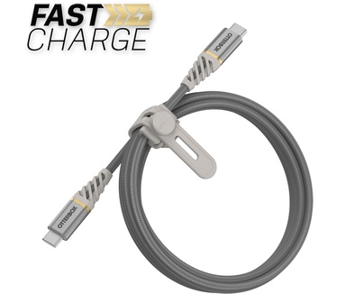 Otterbox Premium Cable USB C-C 1M USB-PD, Silver Dust