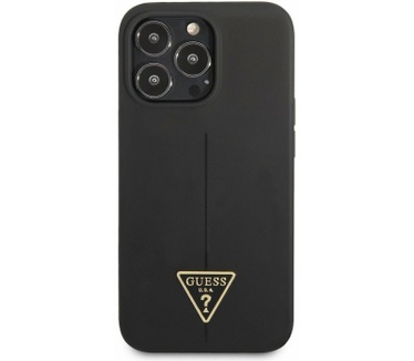 Guess Silicone Triangle Back Case iPhone 13 Pro Max (6.7") Zwart Zwart