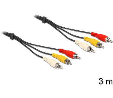 Delock 3xRCA - 3xRCA, 3m