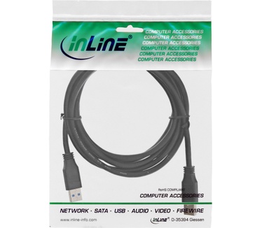 InLine 1.0m USB 3.0 Zwart
