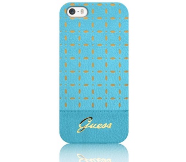 Guess Originele Gianina Collection Hardcase hoesje - Blauw voor de achterkant van de Apple iPhone 5 / 5S Blauw