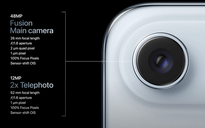 De cameraspecificaties van de iPhone Air.