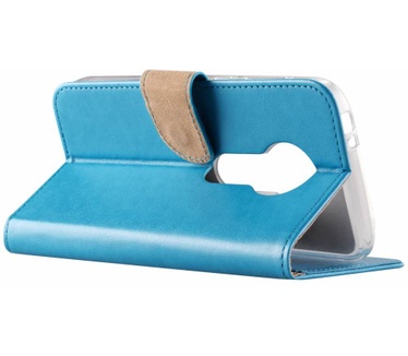 Luxe Lederen Bookcase hoesje voor de Motorola Moto E5 Play - Blauw (Motorola Moto E5 Play) Blauw