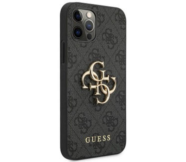 Guess 4G Metal Logo Back Case - iPhone 12 Pro Max (6.7") - Grijs Grijs