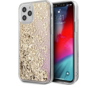 Guess 4G Gradient Liquid Glitter iPhone 12 Pro Max (6.7") - Goud  Goud