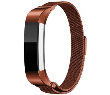 qMust Milanees armband voor Fitbit Alta - Magnetische sluiting - Bruin