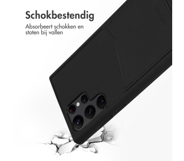 Accezz Premium Leather Card Slot Backcover Samsung Galaxy S22 Ultra - Zwart