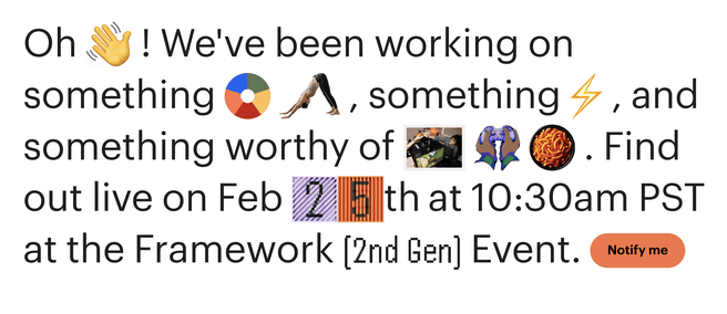 Framework Event 25 februari