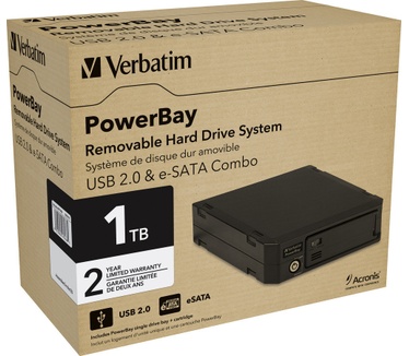 Verbatim PowerBay Removable Hard Drive System 1TB Zwart