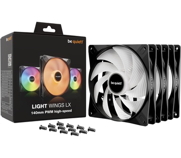 be quiet! Light Wings LX 140mm PWM high-speed, Triple Pack, Zwart, 140mm