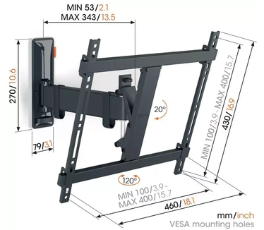 Vogel's Vogels COMFORT TVM 3425 Draaibare tv-beugel