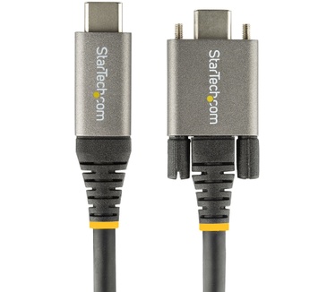 Startech.com 1m Vergrendelbare USB-C Kabel met Zijschroef, 10Gbps, USB 3.1/3.2 Gen 2 Type-C Kabel, 100W (5A) Power Delivery Charging, DP Alt Mode, Dual Screw Lock, USB-C Charge/Sync Kabel