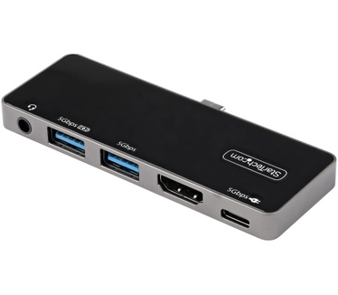Startech.com USB C Multiport Adapter - USB-C naar 4K 60Hz HDMI 2.0, 100W Power Delivery Pass-Through, 3-Port USB 3.0 Hub met Audio - USB-C Mini Dock - USB Type-C Travel Dock