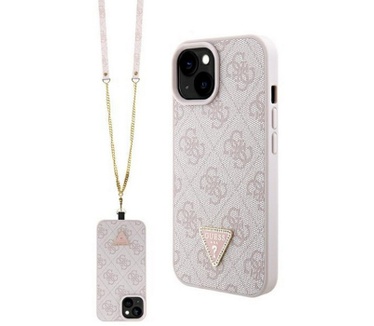 Guess 4G Triangle Crossbody Case - iPhone 15 Plus (6.7") - Roze Roze