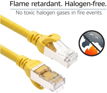 ACT Geel 2 meter TPE S/FTP CAT6A ultra-flex patchkabel snagless met RJ45 connectoren
