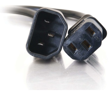 CablesToGo 1,2 m 16AWG 250 Volt voeding-verlengkabel (IEC320 C13- IEC320 C14)
