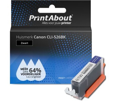 PrintAbout Huismerk Canon CLI-526BK Inktcartridge Zwart