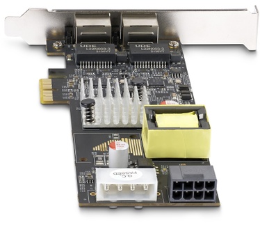 Startech.com 2-Port 2.5Gbps NBASE-T PoE Netwerkkaart, Dual Intel I225-V, 802.3af/at PoE+ Multi-Gigabit NIC, PCI Express Server LAN Kaart, LP4/8-Pin PCIe-Powered