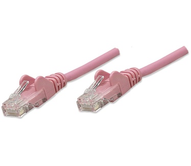 Intellinet Network Patch Cable, Cat5e, 2m, Pink, CCA (Copper Clad Aluminium), U/UTP (cable unshielded/twisted pair unshielded), PVC, RJ45 Male to RJ45 Male, Gold Plated Contacts, Snagless, Booted