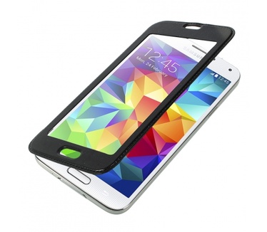 Kees KEES Full-View Lederlook Cover Samsung Galaxy S5 - Zwart