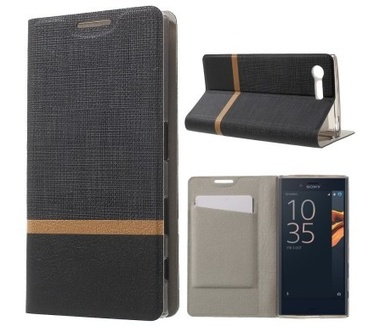 qMust Sony Xperia X Compact Wallet Case - TPU frame - Striped Black