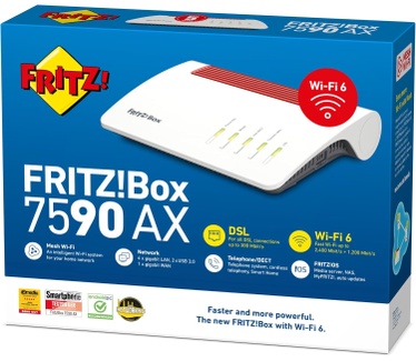 Fritz Fritz!Box 7590 AX v2 (Amazon Edition), met USB-stick