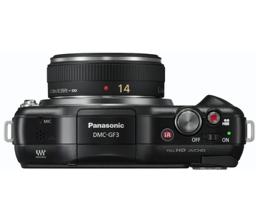 Panasonic Lumix G DMC-GF3 + 14mm pancake Zwart