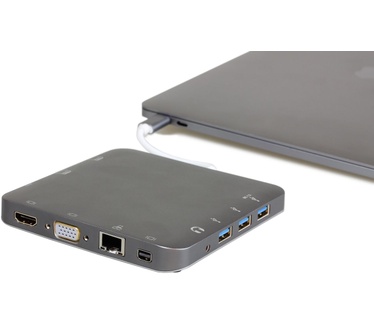 eStuff USB-C Docking Hub Grey