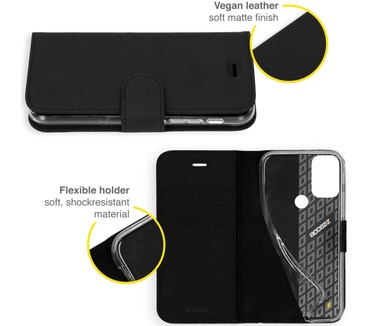 Accezz Wallet Softcase Bookcase Motorola Moto G20 - Zwart (Moto G20) Zwart