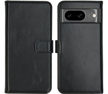 Selencia Echt Leren Bookcase Google Pixel 8 - Zwart