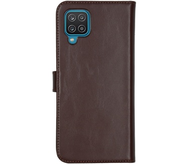 Selencia Echt Lederen Bookcase Samsung Galaxy A12 - Bruin
