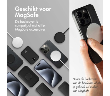 Accezz Leather Bookcase 2-in-1 met MagSafe