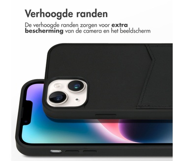 Accezz Premium Leather Card Slot Backcover iPhone 14 Plus - Zwart